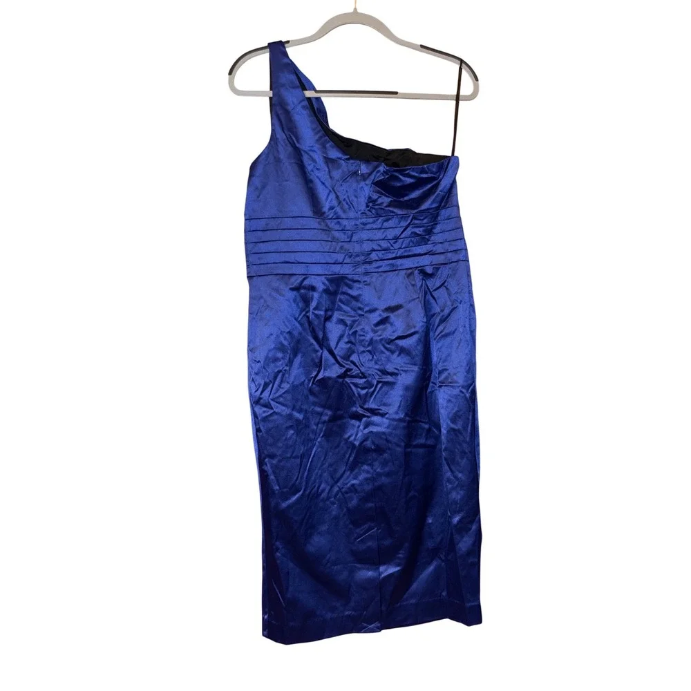Shape‎ fx Royal Blue One Shoulder Cocktail Dress Built-in Shapewear NWT 12